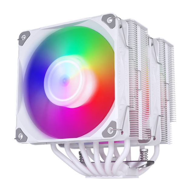 PHANTEKS Polar T6 White Anti-Gravity Dual Tower Air Cooler CPU Heatsink (PWM Dual ARGB Fans, Includes High-Nano Thermal Paste, Heat Spreader, and Shure Down Device) - изображение 4