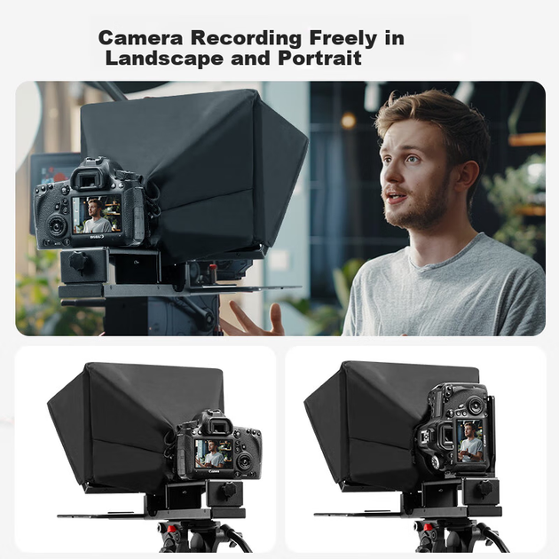 AMBITFUL T14Pro — портативний телесуфлер із великим екраном, сумісний із телефоном, планшетом, дзеркальною й бездзеркальною камерами, з функцією відеозапису, зображення субліктів, прямої трансляції та функцією фіксації помилок під час інтерв'ю. - Фото 8 AMBITFUL T14Pro — портативний телесуфлер із великим екраном, сумісний із телефоном, планшетом, дзеркальною й бездзеркальною камерами, з функцією відеозапису, зображення субліктів, прямої трансляції та функцією фіксації помилок під час інтерв'ю. - зображення 8