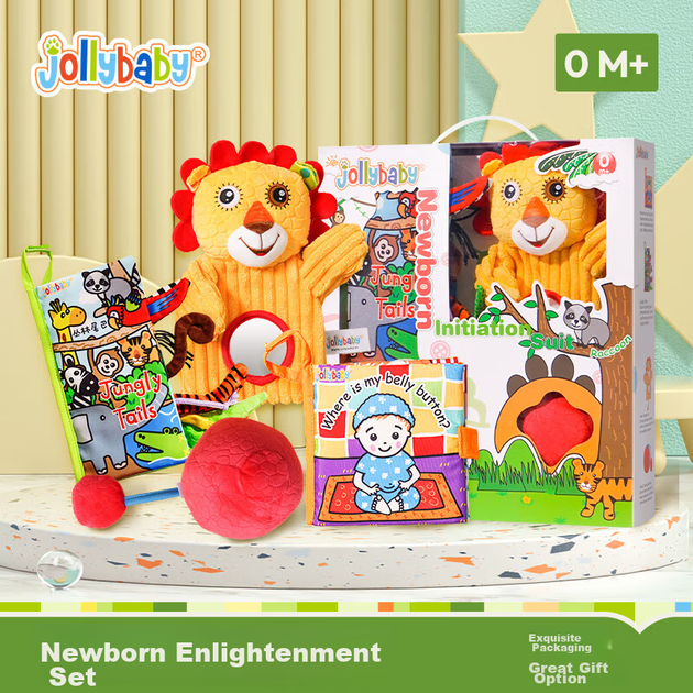 Развивающие игрушки для малышей Jollybaby (3-18 месяцев), тканевая книжка с жевательными элементами, прочный 3D-набор для развития новорожденных. - изображение 4