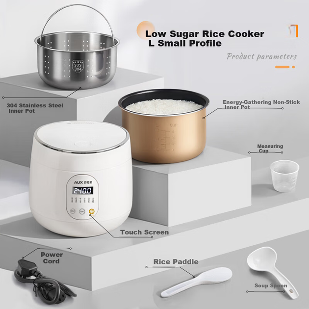 ДОПОМІЖНА рисоварка Smart Low Sugar Small Rice Cooker Separation Drenage 1-2 особи ємністю 2 л VK-203F5 - Фото 6 ДОПОМІЖНА рисоварка Smart Low Sugar Small Rice Cooker Separation Drenage 1-2 особи ємністю 2 л VK-203F5 - зображення 6