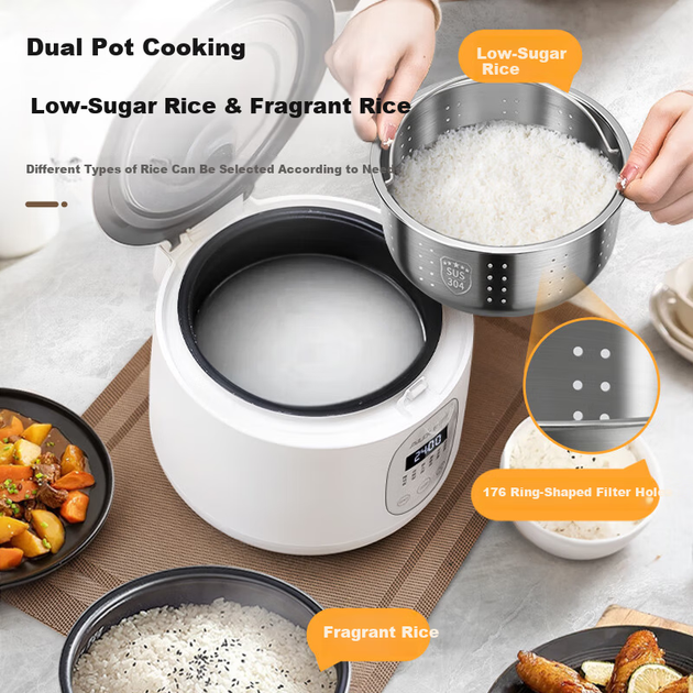 ДОПОМІЖНА рисоварка Smart Low Sugar Small Rice Cooker Separation Drenage 1-2 особи ємністю 2 л VK-203F5 - Фото 9 ДОПОМІЖНА рисоварка Smart Low Sugar Small Rice Cooker Separation Drenage 1-2 особи ємністю 2 л VK-203F5 - зображення 9