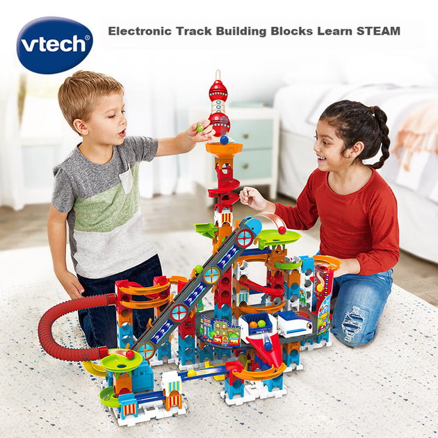VTech Building Block Track, іграшка-рейка з великими частинками STEAM Electric Track, для хлопчиків та дівчаток віком від 4 років, подарунок на день народження - изображение 6