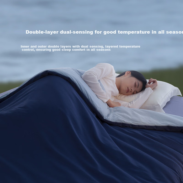 Luolai Home Textiles Aerospace Deep Sleep Quilt, бавовна 60-х років, антибактеріальна, яку можна прати, весняно-осіння тепла ковдра, синього кольору - Фото 5 Luolai Home Textiles Aerospace Deep Sleep Quilt, бавовна 60-х років, антибактеріальна, яку можна прати, весняно-осіння тепла ковдра, синього кольору - зображення 5