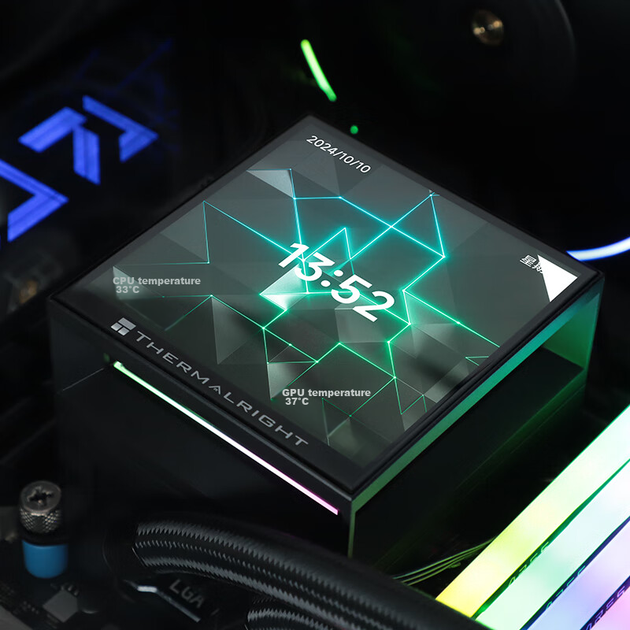 Вбудована система рідинного охолодження Thermalright Hyper Vision 360 ARGB BLACK з 3,95-дюймовим РК-екраном HV360 ARGB BLACK - зображення 5