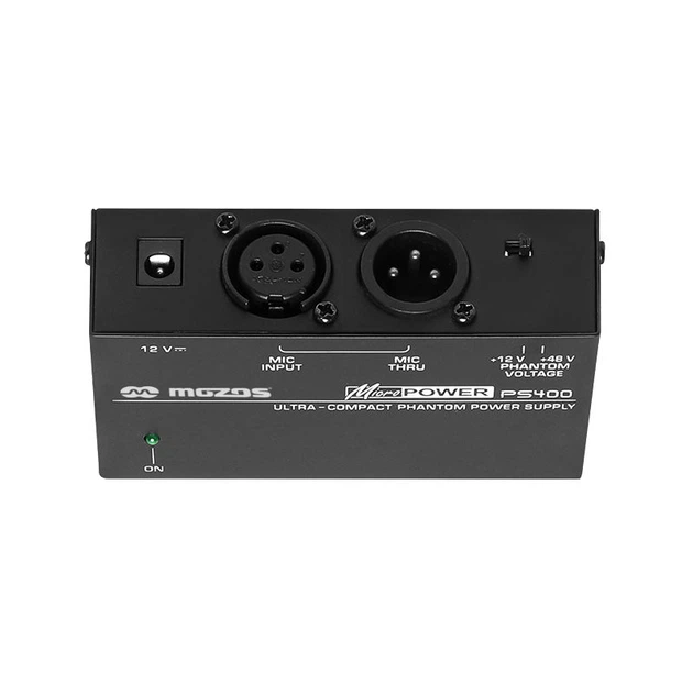 Блок фантомного живлення 12/48 В для XLR-мікрофонів Mozos PS400 - Фото 3 Блок фантомного живлення 12/48 В для XLR-мікрофонів Mozos PS400 - зображення 3