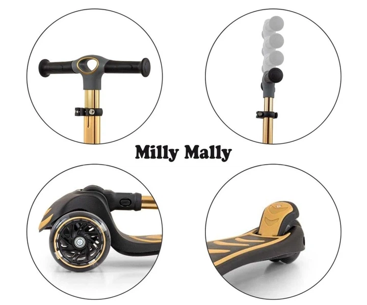 Трехколесный самокат Milly Mally Boogie Gold с LED колесами - изображение 7