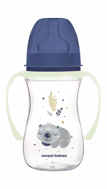 Пляшка антиколікова з широким отвором 240 мл Easystart Sleepy Koala Canpol babies - блакитна - Фото 1 Пляшка антиколікова з широким отвором 240 мл Easystart Sleepy Koala Canpol babies - блакитна - изображение 1