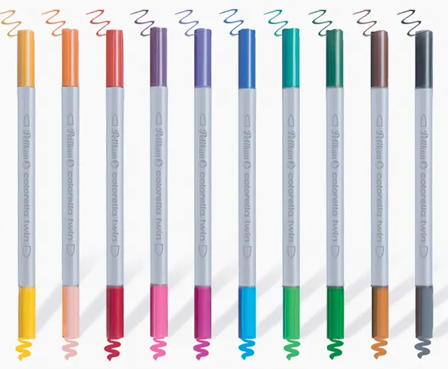 Фломастери Pelikan Colorella Twin двосторонні 20 кольорів 10 шт (949511) (4012700949516) - зображення 2
