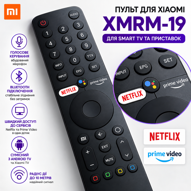 Пульт Xiaomi XMRM-19 Mi TV з голосовим керуванням та Bluetooth - зображення 2