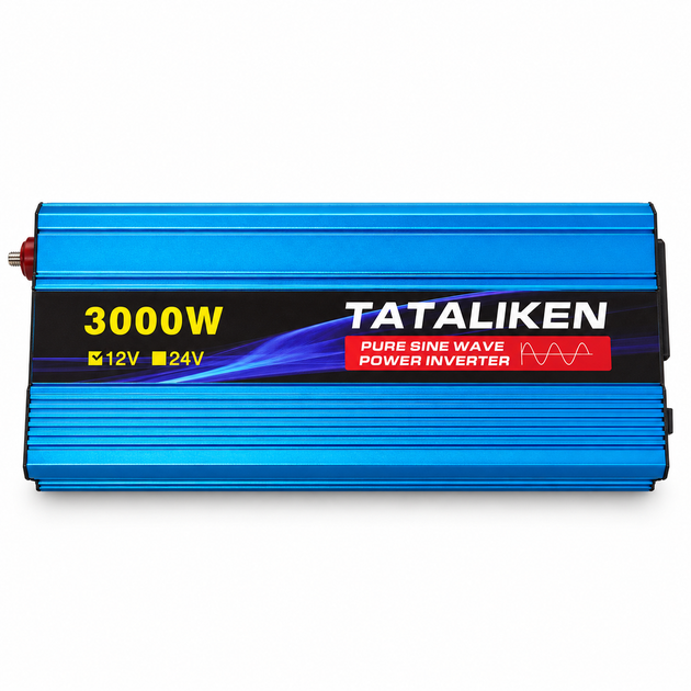 Автомобильный инвертор Tataliken 3000 Вт 12 В на 220 В с чистой синусоидой, преобразователь напряжения с универсальной розеткой, световым индикатором и алюминиевым корпусом-радиатором - изображение 5