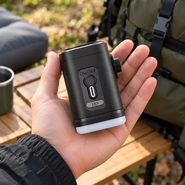 Мини-насос электрический аккумуляторный 3в1 30 Вт 1200 мА·ч USB Type-C для вакуумных пакетов надувных матрасов подушек откачки воздуха с LED фонарем 5 насадками кемпинга путешествий Черный - изображение 4