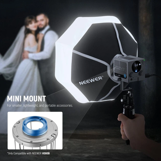 Сферический софтбокс Neewer NS7L Lantern Softbox с креплением miniBowens 30см для видеосвета Neewer HS60B - Фото 2 Сферический софтбокс Neewer NS7L Lantern Softbox с креплением miniBowens 30см для видеосвета Neewer HS60B - изображение 2