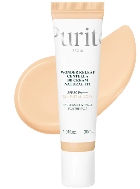 Krem BB Purito Wonder Releaf Centella Natural Fit 13 Neutral Ivory 30 ml (8809563104437) - Zdjęcie 1 Krem BB Purito Wonder Releaf Centella Natural Fit 13 Neutral Ivory 30 ml (8809563104437) - obraz 1
