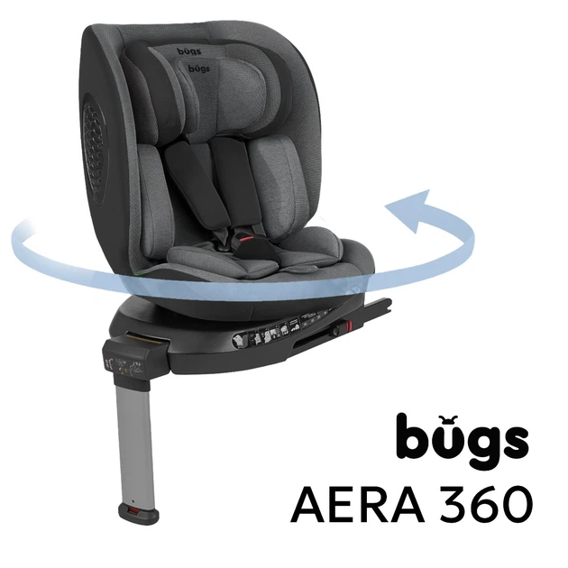 Автокрісло Bugs Aera 360 Iron Grey група від 0 до 36 кг (4823056520089) - Фото 2 Автокрісло Bugs Aera 360 Iron Grey група від 0 до 36 кг (4823056520089) - зображення 2