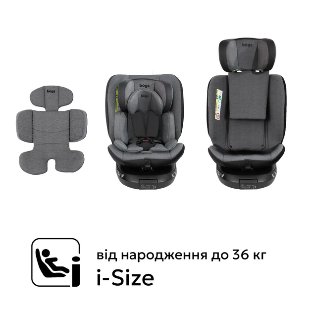 Автокрісло Bugs Aera 360 Iron Grey група від 0 до 36 кг (4823056520089) - Фото 10 Автокрісло Bugs Aera 360 Iron Grey група від 0 до 36 кг (4823056520089) - зображення 10