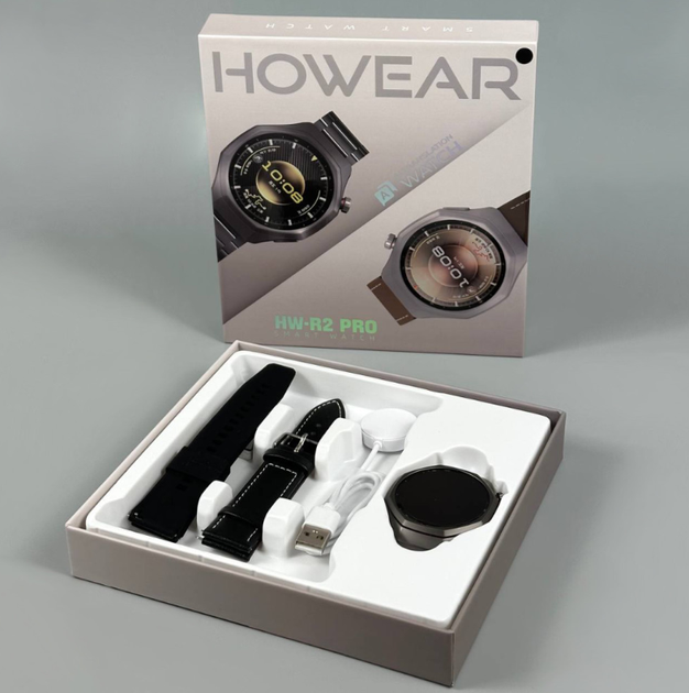 Смарт-годинник Howear HW-R2 Pro 1.46" AI-перекладач, ChatGPT, 2 ремінці - зображення 2