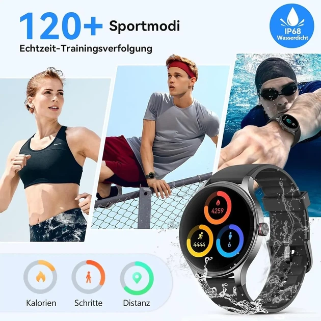 Смарт-годинник Fitpolo DR06 AMOLED 40 мм із Bluetooth-дзвінками, голосовим керуванням, IP68 та 2 ремінцями - зображення 6
