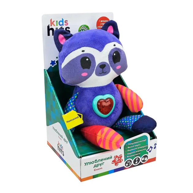 Музыкальный енот «Любимый приятель» Kids Hits со стихами и мелодиями, в коробке (KH13/001) - Фото 2 Музыкальный енот «Любимый приятель» Kids Hits со стихами и мелодиями, в коробке (KH13/001) - изображение 2