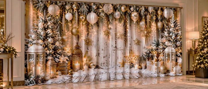 Новогодние ФотоШторы / Фотозона PHOTODECOR "Белые деревянные двери" 1 кв.м - Фото 1 Новогодние ФотоШторы / Фотозона PHOTODECOR "Белые деревянные двери" 1 кв.м - изображение 1