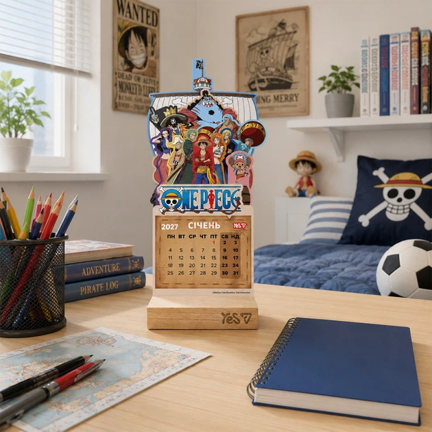 Календарь настольный формовой на подставке 2027 YES One Piece 270283 12.5х27.5 см 5289996 - Фото 6 Календарь настольный формовой на подставке 2027 YES One Piece 270283 12.5х27.5 см 5289996 - изображение 6