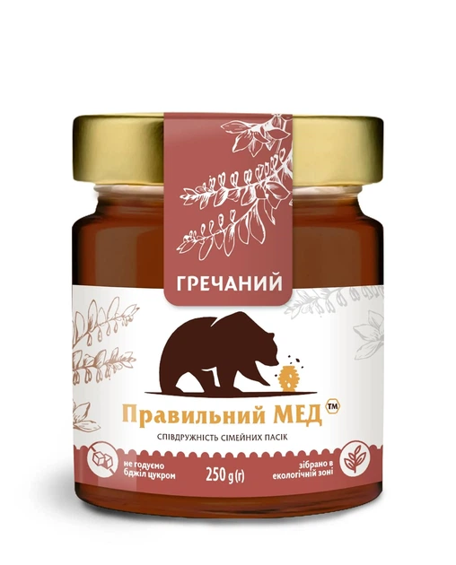 Гречаний мед ТМ Правильний мед с/б 250г - Фото 2 Гречаний мед ТМ Правильний мед с/б 250г - зображення 2