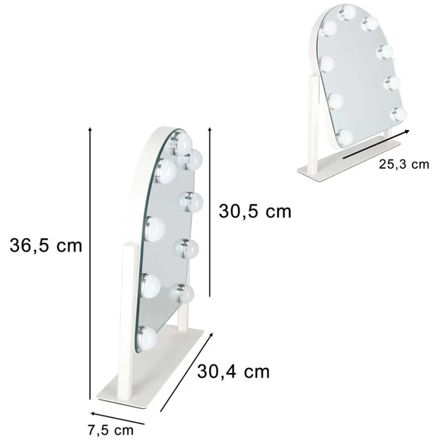 Дзеркало для макіяжу LED з підсвічуванням 9 лампочок (5903039772977) - зображення 11