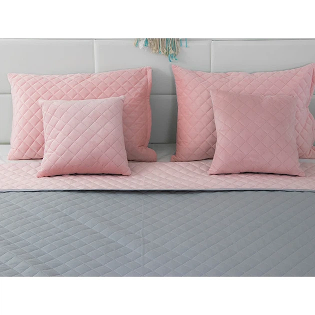 Двустороннее покрывало Руно Velour Pink and Grey ромб 180х220 см розово-серое - Фото 9 Двустороннее покрывало Руно Velour Pink and Grey ромб 180х220 см розово-серое - изображение 9