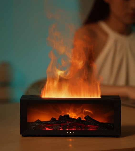 Увлажнитель воздуха с эффектом камина, с имитацией пламени с подсветкой RGB и пультом управления, черный MA795 - изображение 6