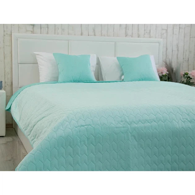 Двустороннее покрывало Руно Velour Tiffany зигзаг 150х220 см мятное - Фото 5 Двустороннее покрывало Руно Velour Tiffany зигзаг 150х220 см мятное - изображение 5