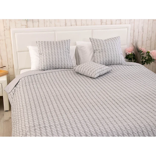 Двустороннее декоративное покрывало Руно Grey Braid 150х212 см серое - Фото 6 Двустороннее декоративное покрывало Руно Grey Braid 150х212 см серое - изображение 6