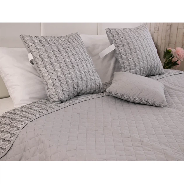 Двустороннее декоративное покрывало Руно Grey Braid 150х212 см серое - Фото 13 Двустороннее декоративное покрывало Руно Grey Braid 150х212 см серое - изображение 13