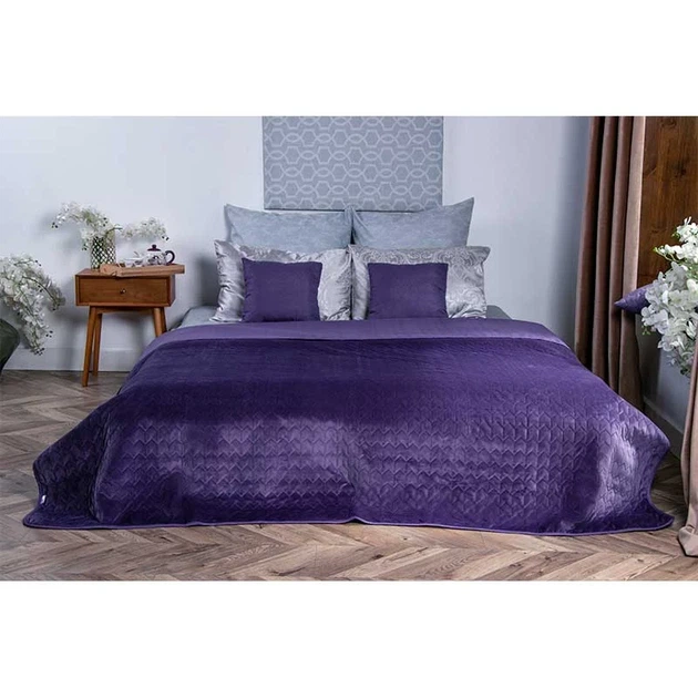 Двустороннее декоративное покрывало Руно Velour Violet 150x220 см фиолетовое - Фото 3 Двустороннее декоративное покрывало Руно Velour Violet 150x220 см фиолетовое - изображение 3
