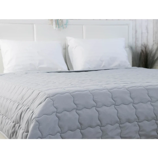 Двустороннее декоративное покрывало Руно Soft Line 220х240 см серое - Фото 10 Двустороннее декоративное покрывало Руно Soft Line 220х240 см серое - изображение 10