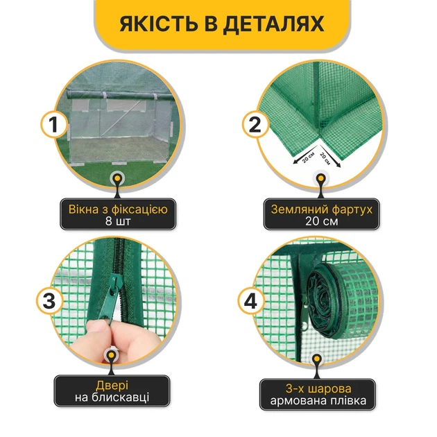Пленка для теплицы ProDobro армированная 9м2 зеленая - изображение 3