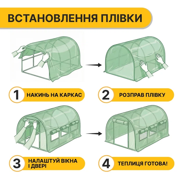 Пленка для теплицы ProDobro армированная 9м2 зеленая - изображение 5