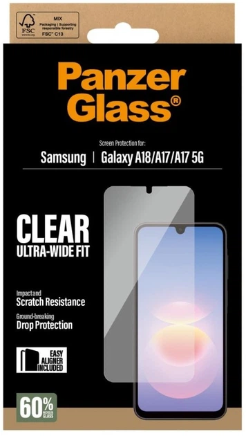 Szkło ochronne na ekran do smartfona Samsung Galaxy A18 / A17 / A17 5G PanzerGlass Ultra-Wide Fit with EasyAligner (PG56074) - obraz 5