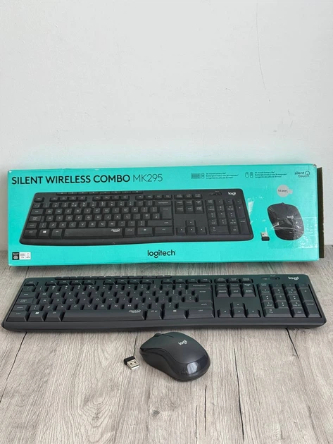 Комплект (мембранна клавіатура, оптична миша) Logitech MK295 Wireless Combo Black (бездротовий, USB-приймач, розкладка NL QWERTY) (920-009800) - Б/В - зображення 2