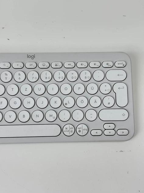 Комплект (компактна мембранна клавіатура, оптична миша) Logitech Pebble 2 Combo Tonal White (бездротовий, Bluetooth, USB-приймач, німецька розкладка) (920-012204) - Б/В - зображення 4