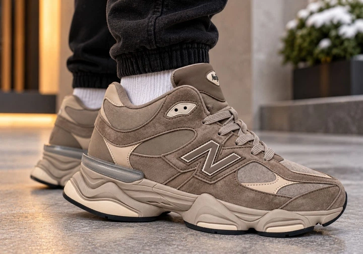 Чоловічі зимові кросівки на хутрі NB 9060 бежевий 42 - зображення 8