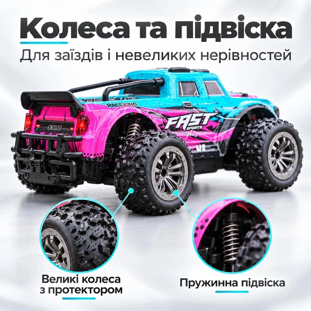 Радиоуправляемая машинка KFPLAN KF23 1:20 2WD, машинка на пульте для детей, RC Монстр трак, внедорожник джип, аккумулятор + батарейки в подарок - изображение 10