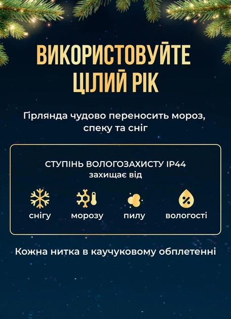 Гирлянда бахрома уличная светодиодная 600 LED длина 36 м степень защиты IP44 питание от сети белый провод белое праздничное сияние новогодняя иллюминация для подсветки фасада окон и балкона - Фото 3 Гирлянда бахрома уличная светодиодная 600 LED длина 36 м степень защиты IP44 питание от сети белый провод белое праздничное сияние новогодняя иллюминация для подсветки фасада окон и балкона - изображение 3