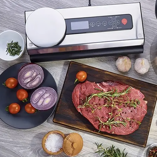 Упаковщик вакуумный для продуктов с весами рулоном фольги фасовкой сухих влажных продуктов 120 Вт 36,5х15х7,5 см Ruhhy (484908-Prob) - Фото 6 Упаковщик вакуумный для продуктов с весами рулоном фольги фасовкой сухих влажных продуктов 120 Вт 36,5х15х7,5 см Ruhhy (484908-Prob) - изображение 6