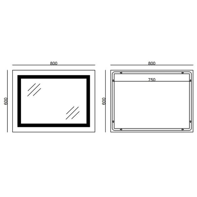 Зеркало для ванной MIXXUS Style MR03-80x60-CASE с LED-подсветкой Touch, Anti-fog 80х60 см - изображение 9