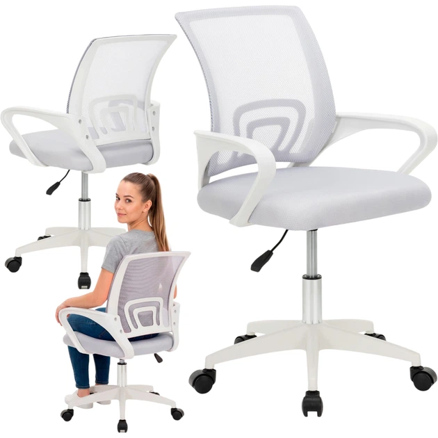 Fotel biurowy Springos HF0073 szaro-biały (5908455316569) - obraz 19