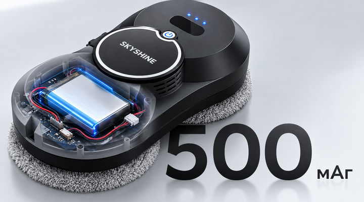 Робот для мытья окон SKYSHINE 5600 Па умный автоматический мойщик окон 90 Вт с пультом дистанционного управления оконный пылесос электро робот с распылением воды жидкости щетка для мытья окон робот мойщик зеркал витрин плитки кафеля стеклоочиститель - изображение 8