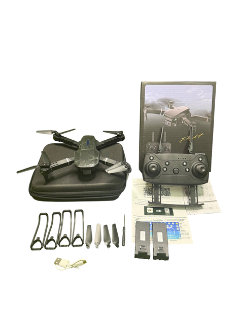 Квадрокоптер з 2 камерами 4K, до 20хв, до 100м, + кейс, E88 Dual / Коптер портативний / Дрон з камерою чёрный (771) - изображение 9