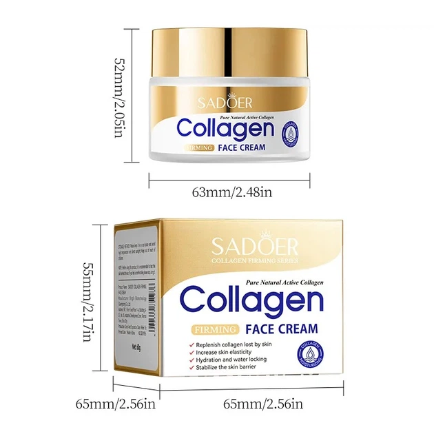 Крем для обличчя колагеновий зміцнюючий антивіковий SADOER Collagen Firming Face Cream (60 г) - Фото 4 Крем для обличчя колагеновий зміцнюючий антивіковий SADOER Collagen Firming Face Cream (60 г) - зображення 4