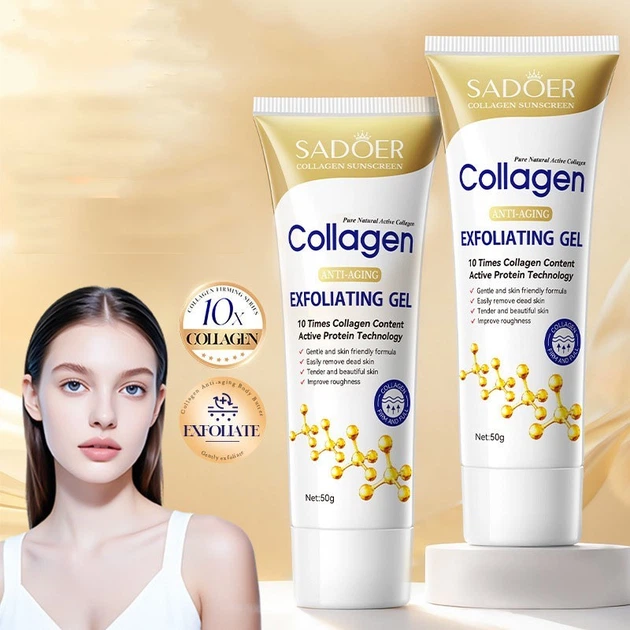 Пилинг-скатка для лица коллагеновая деликатная SADOER Collagen Anti-Aging Exfoliating Gel (50 г) - Фото 2 Пилинг-скатка для лица коллагеновая деликатная SADOER Collagen Anti-Aging Exfoliating Gel (50 г) - изображение 2