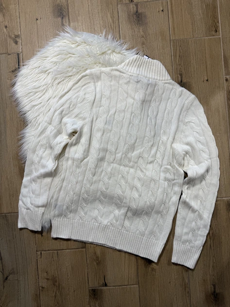 Свитер вязанный Polo Ralph Lauren 1/3 zip размер M белый цвет (r9u-vu5-26l) - Фото 4 Свитер вязанный Polo Ralph Lauren 1/3 zip размер M белый цвет (r9u-vu5-26l) - изображение 4