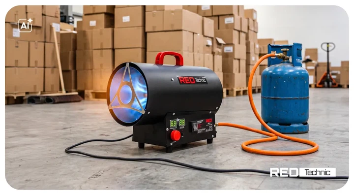 Тепловая пушка Powermat 25 кВт газовый обогреватель для гаража, мастерской, цеха с дисплеем редуктор + шланг - изображение 9